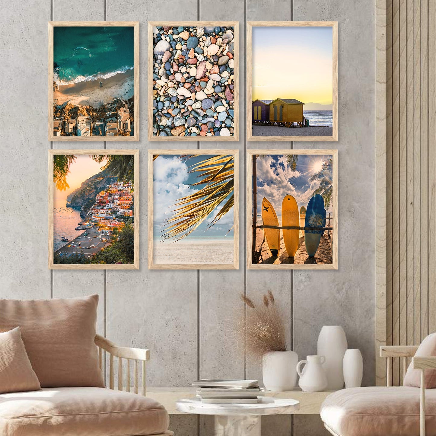 Travel Inspired Framed Posters for Home and Office Wall Decor - Posters for Travel Lovers - Set of 6-Kotart