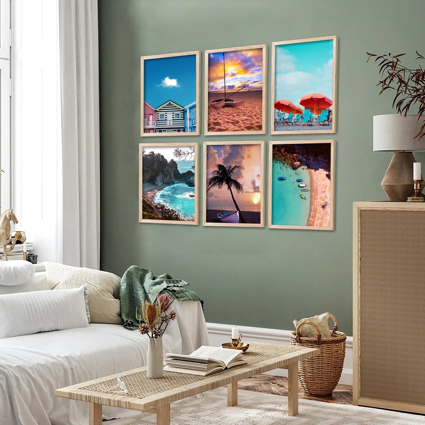 Travel Inspired Framed Posters for Home and Office Wall Decor - Posters for Travel Lovers - Set of 6-Kotart