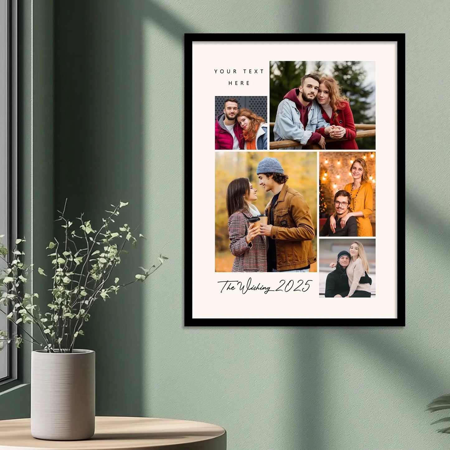 ustomized Collage Digital Reprint with Frame for Personalized Photo Frame with Photos Upload for Bedroom, Living Room Unique Birthday Anniversary