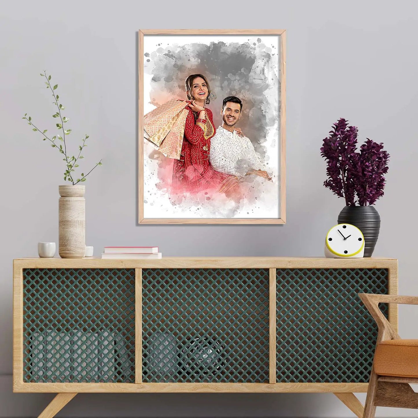 Customized Watercolor Portrait from Photo, Custom Wedding Anniversary, Wife, Husband Boyfriend, Engagement Gift, Personalised, Anniversary Gift