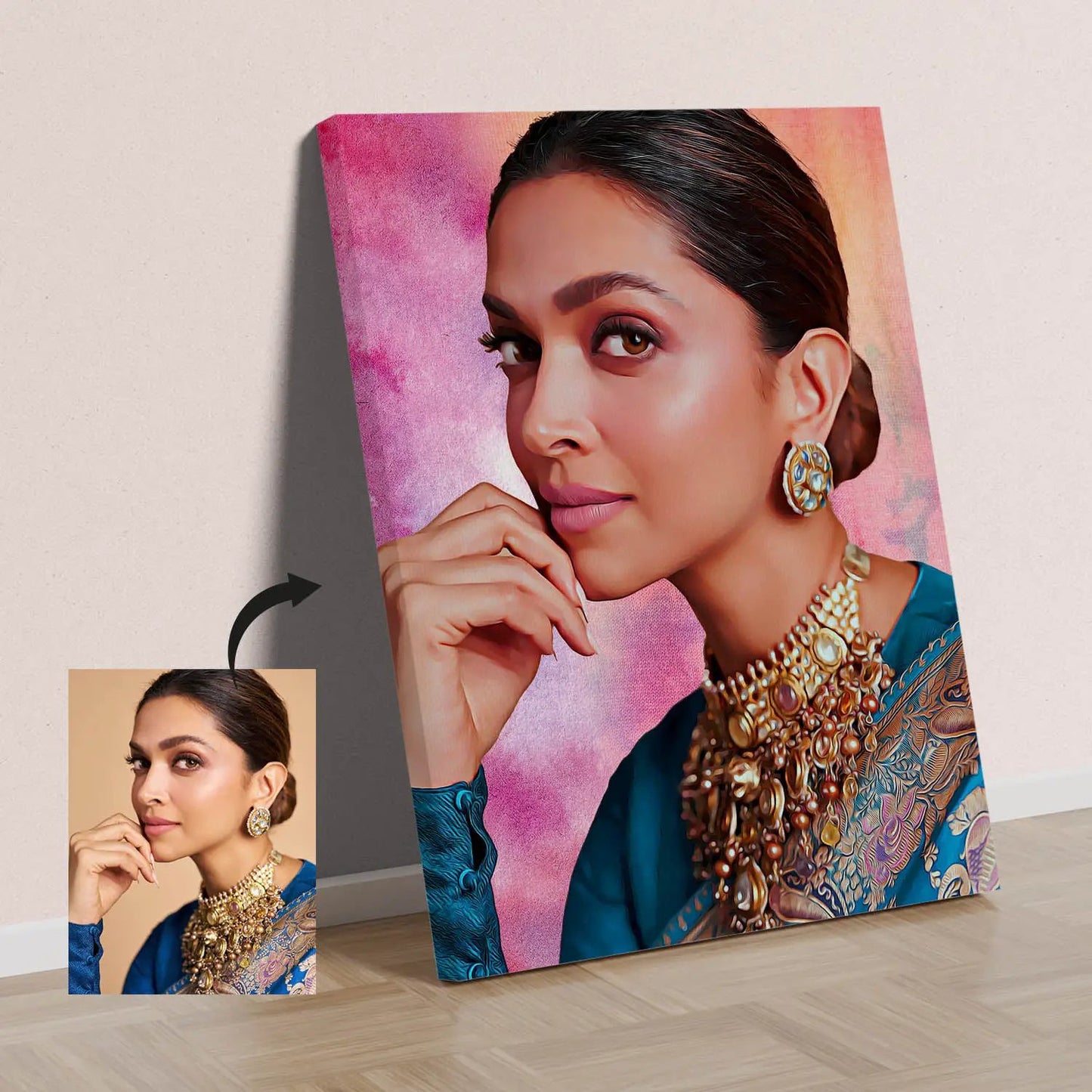 Customised Digital Handmade Vibrant Digital Oil Painting | Gift For - Anniversary | Birthday | Wife | Husband | Sister | Brother