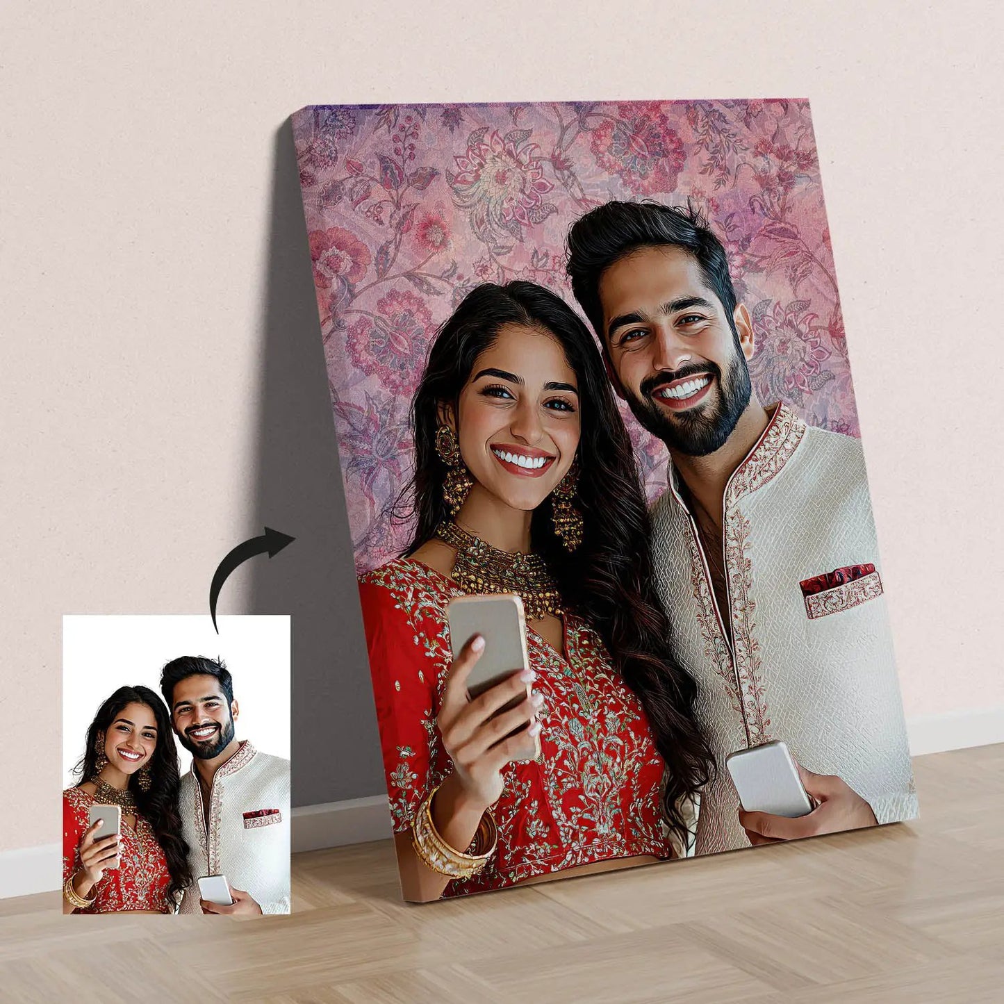 Customised Digital Handmade Vibrant Digital Oil Painting | Gift For - Anniversary | Birthday | Wife | Husband | Sister | Brother