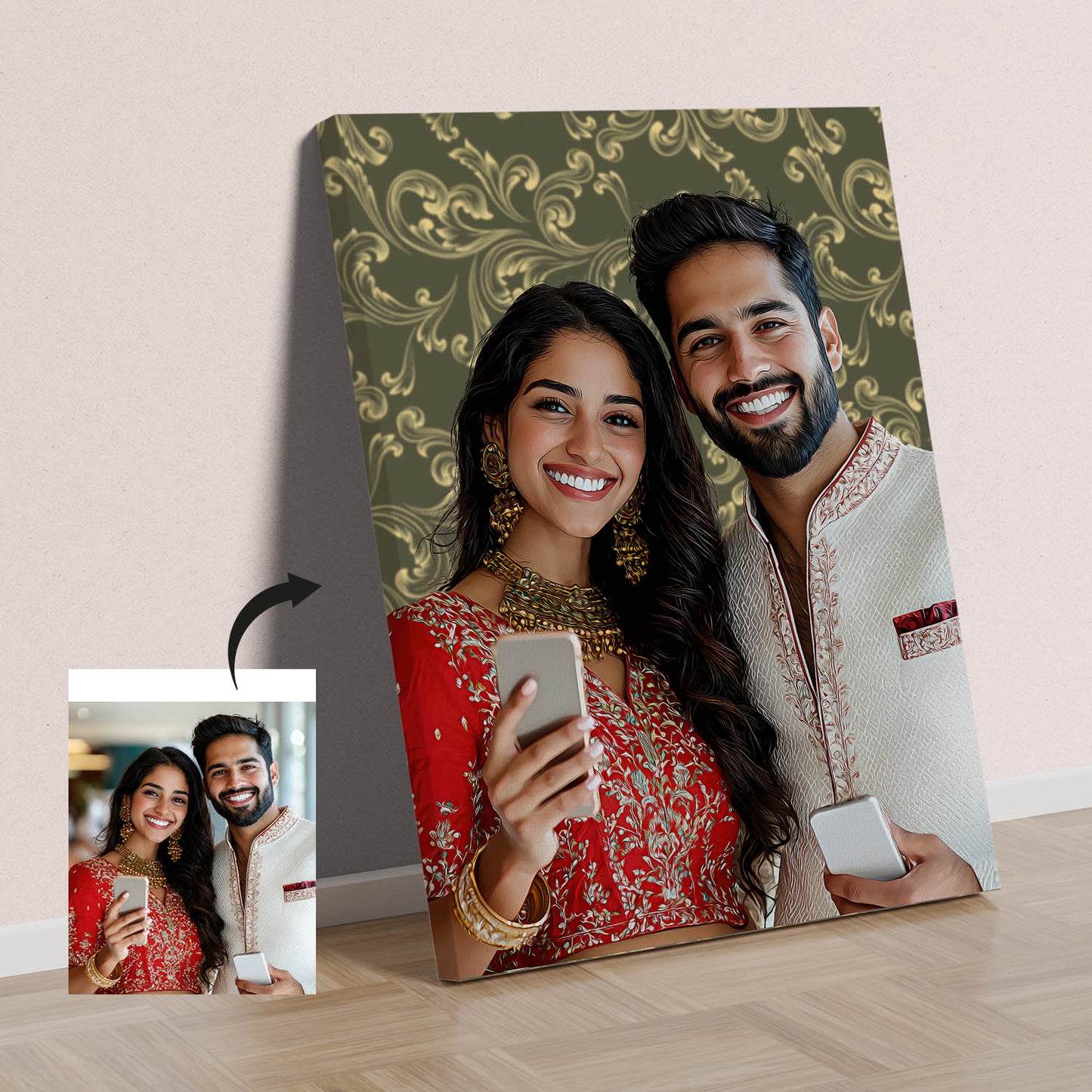 Customised Digital Handmade Vibrant Digital Oil Painting | Gift For - Anniversary | Birthday | Wife | Husband | Sister | Brother