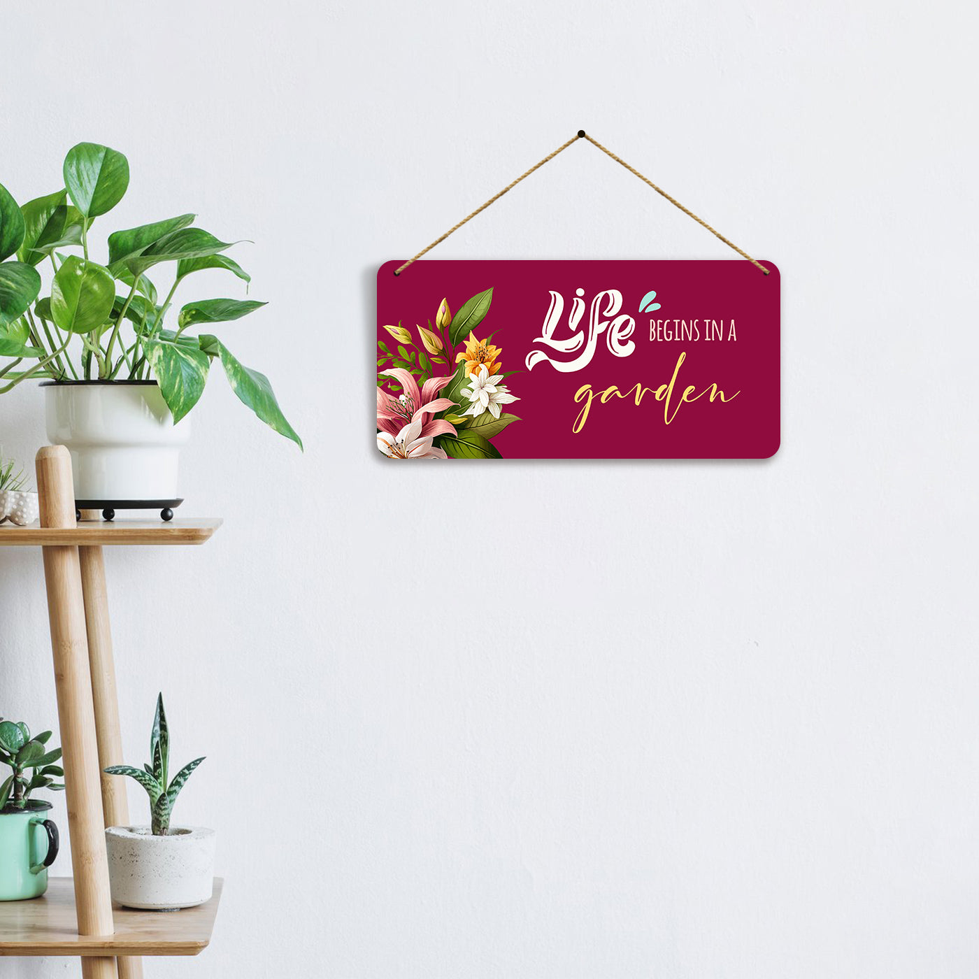 Wall Hangings for Living Room Hallway Garden Decoration - MDF Wood Decorative Wall Hangings-Kotart