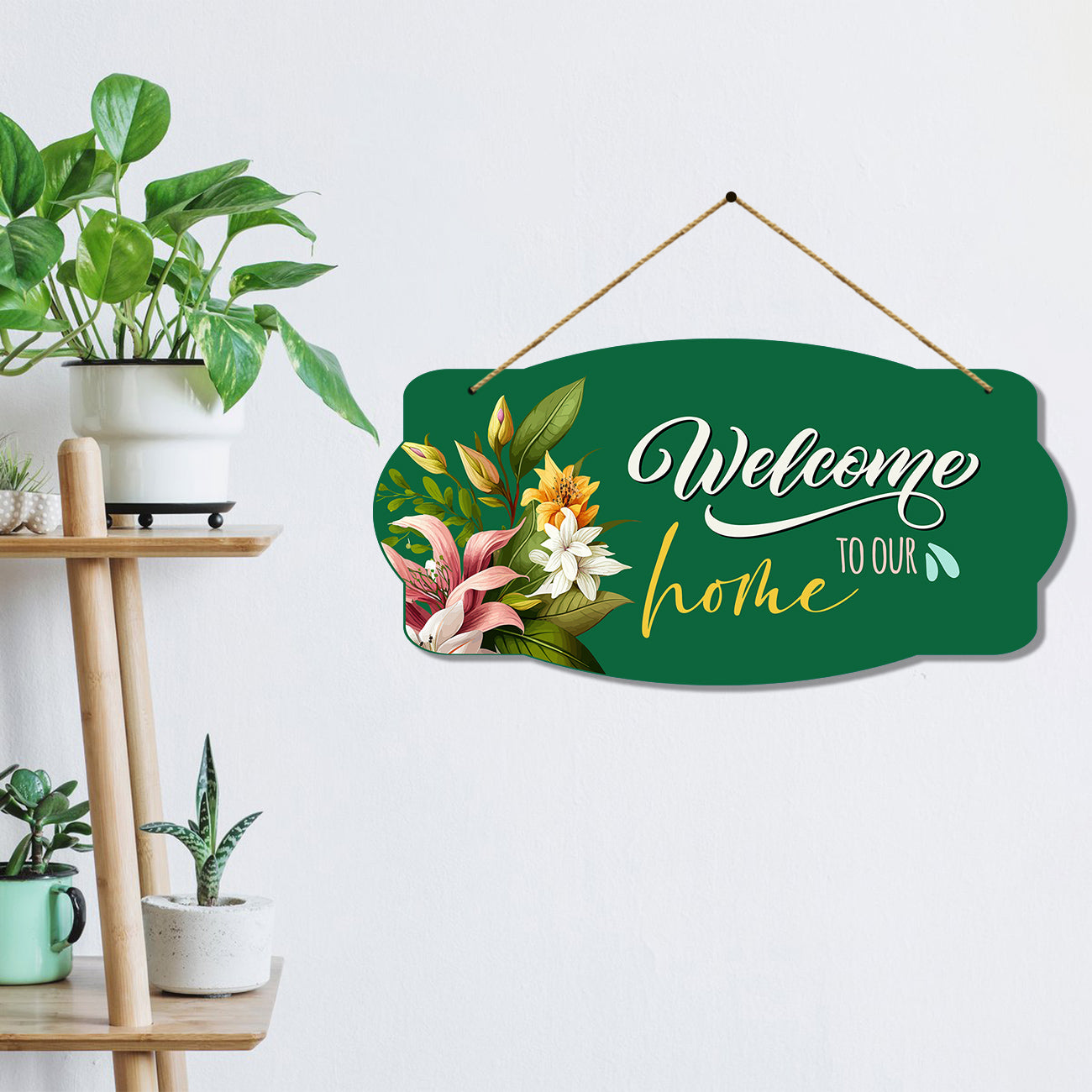 Welcome Wall Hangings for Home Wall Decoration - MDF Wood Decorative Wall Hangings