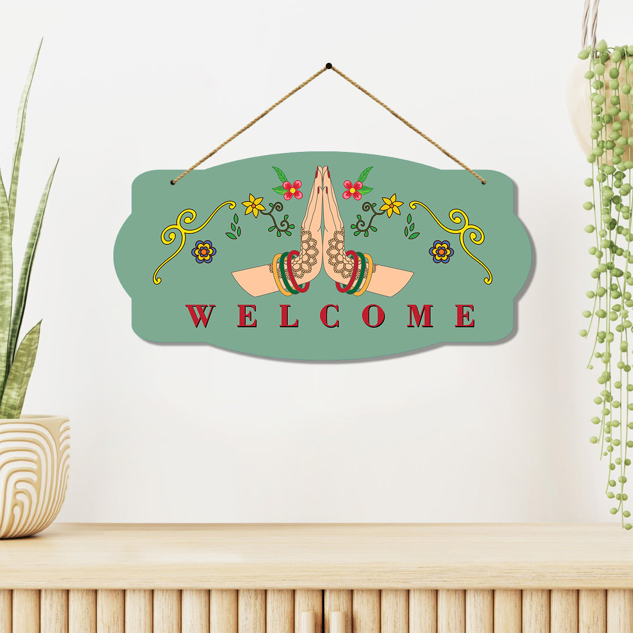 Welcome Wall Hangings for Home Wall Decoration - MDF Wood Decorative Wall Hangings