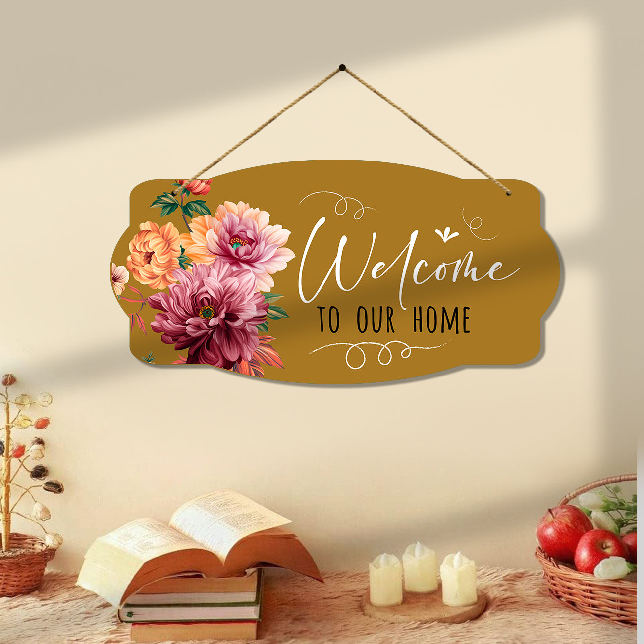 Welcome Wall Hangings for Home Wall Decoration - MDF Wood Decorative Wall Hangings