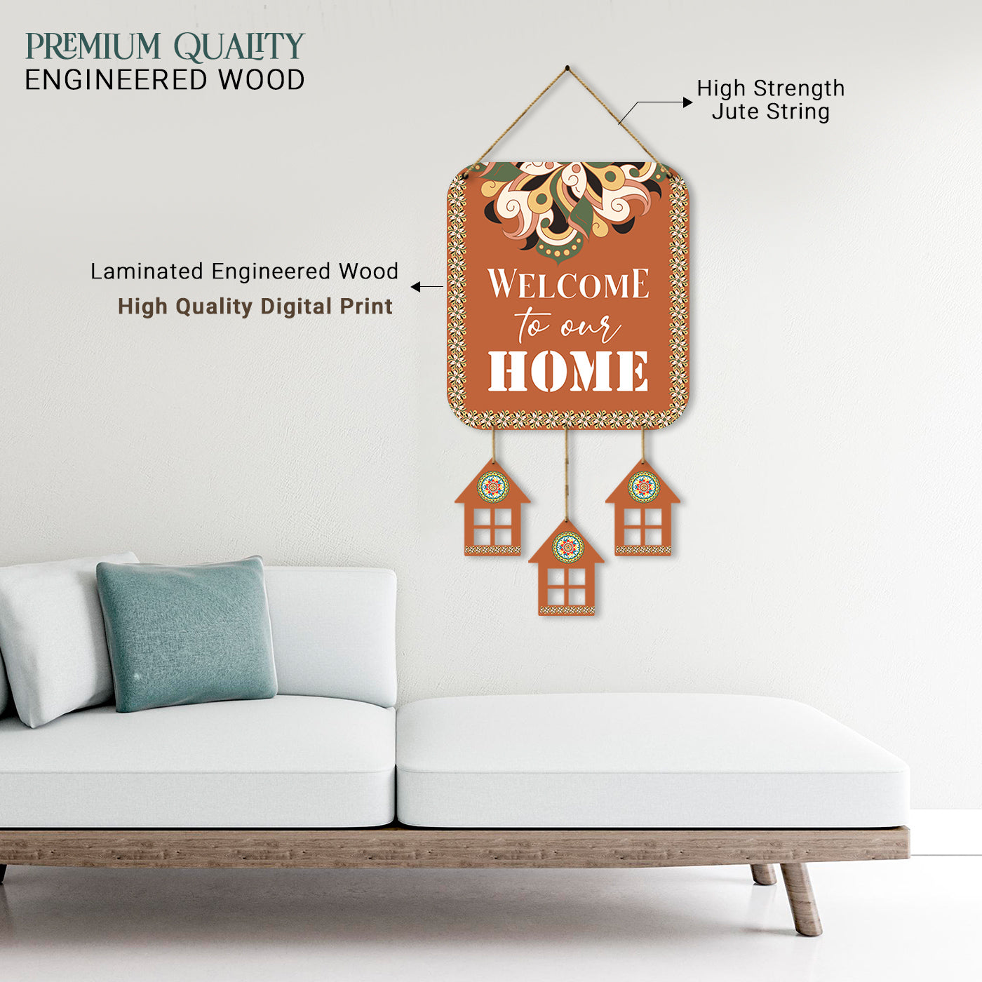 Welcome Wall Hangings for Home Wall Decoration - MDF Wood Decorative Wall Hangings