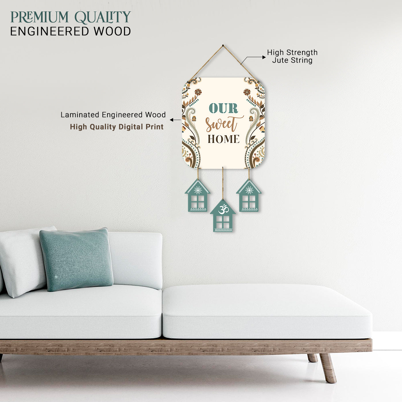 Welcome Quote Wall Hangings for Home Wall Decoration - MDF Wood Decorative Wall Hangings