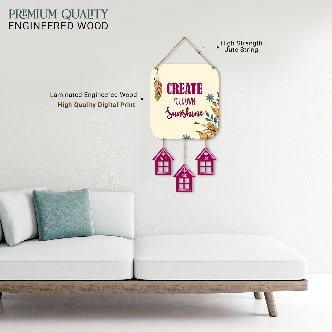 positive Quotes Wall Hangings for Home Wall Decoration - MDF Wood Decorative Wall Hangings