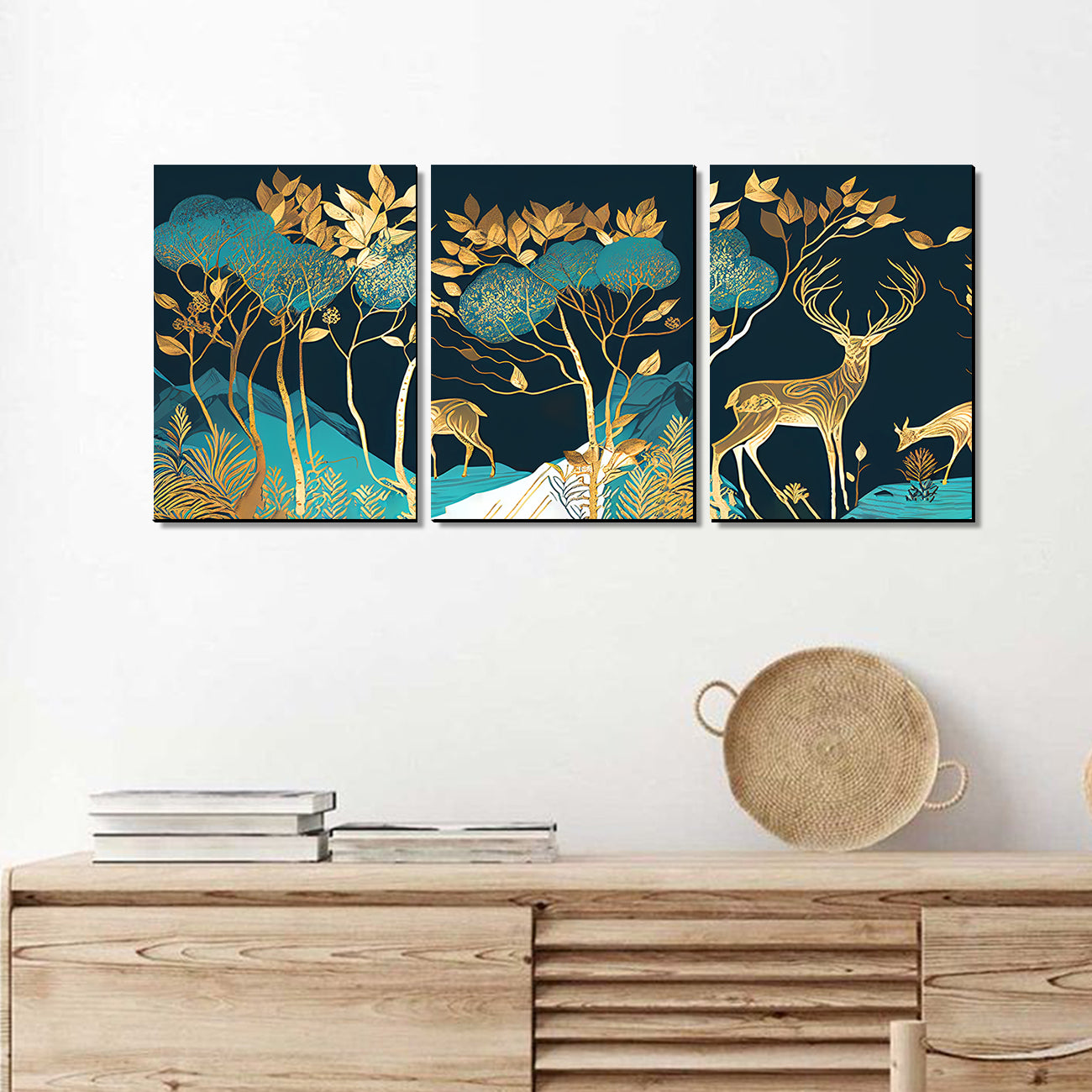 Vibrant Nature Inspired Deer Art for Home and Office Decor - Modern Art