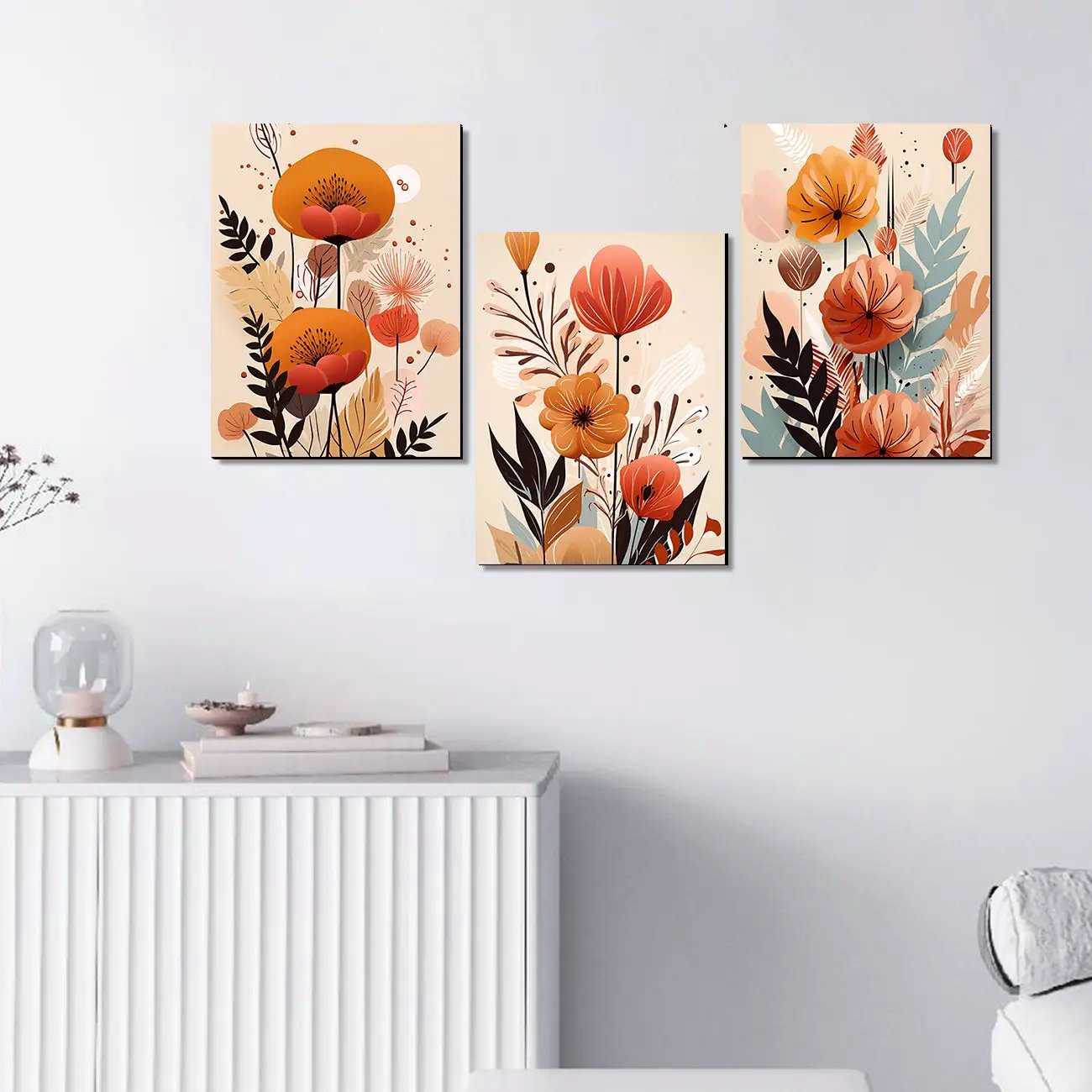 Vibrant Floral Art for Home and Office Decor - Modern Art for Living Room Walls Decor