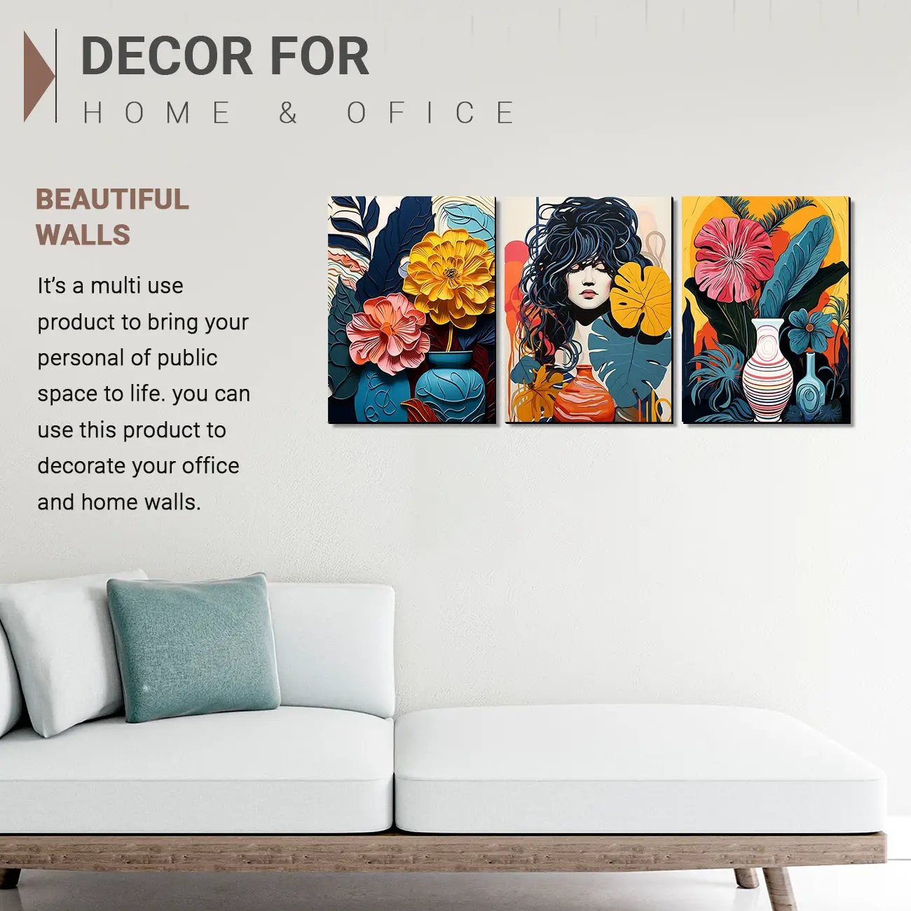 Vibrant Art for Home and Office Decor - Modern Art for Living Room Walls Decor
