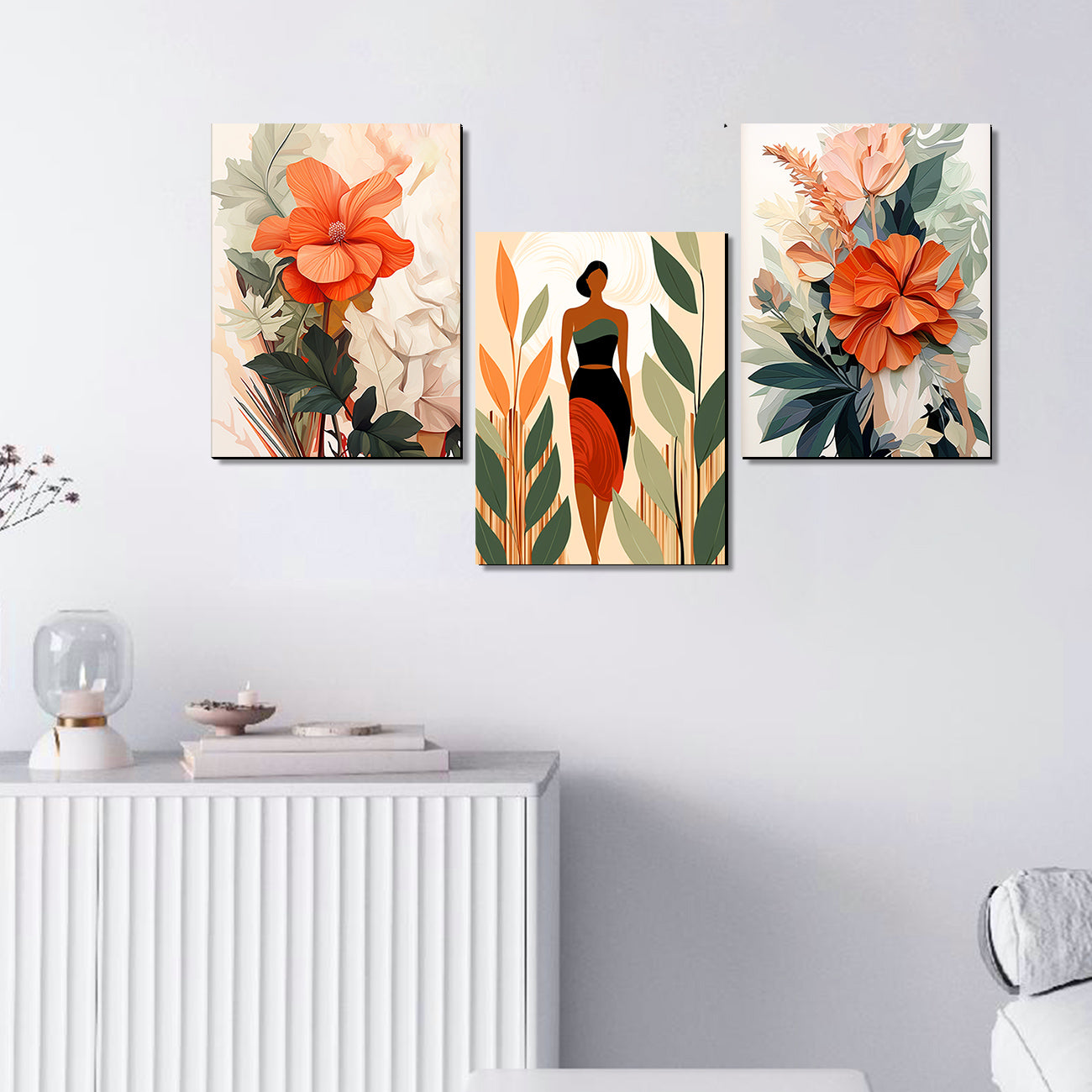 Vibrant Floral Art for Home and Office Decor - Modern Art for Living Room Walls Decor
