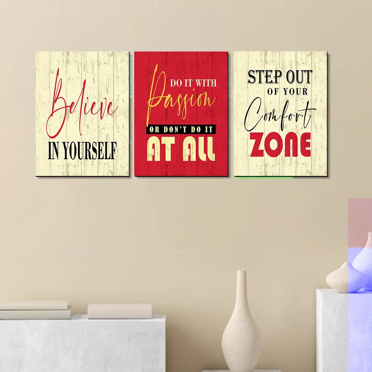 Motivational Quote Panels for Home and Office Decor - Quotes Art for Living Room Walls