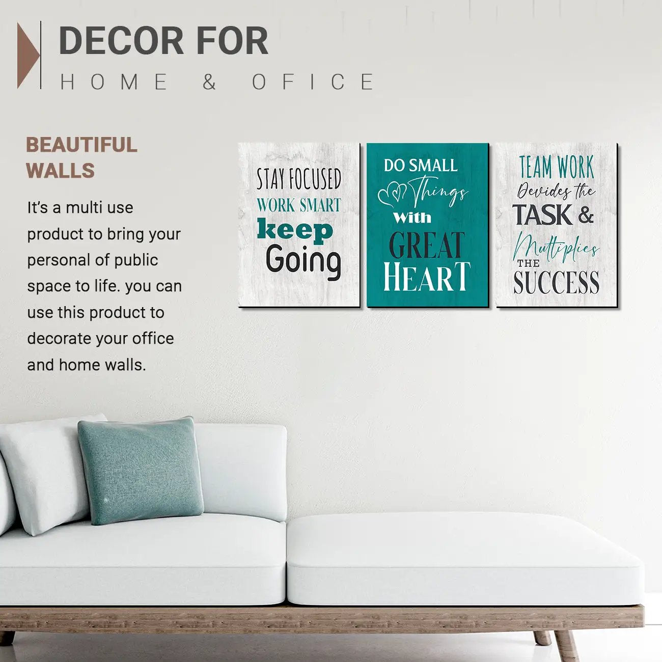 Motivational Quote Panels for Home and Office Decor - Quotes Art for Living Room Walls