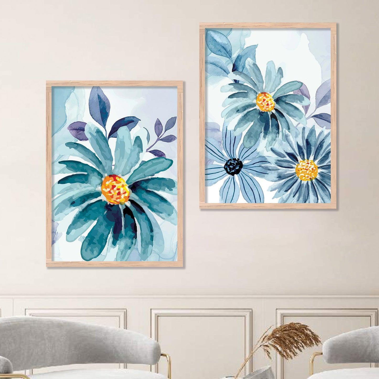 Blooming Beauty Blue - Floral Theme Art Prints with Frame: Blue Magic-Kotart
