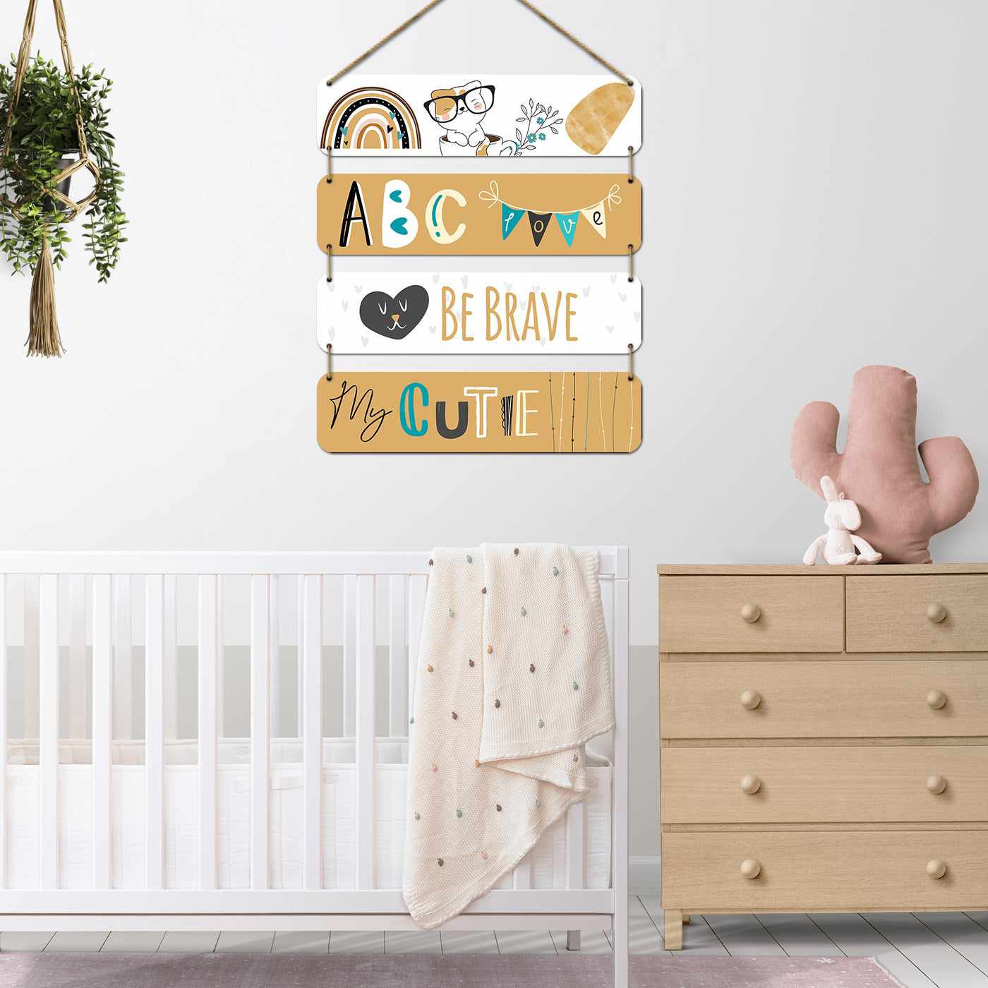 Bright and Cheerful MDF Wood Wall Hanging for Kids' Bedrooms Wall Decor-Kotart
