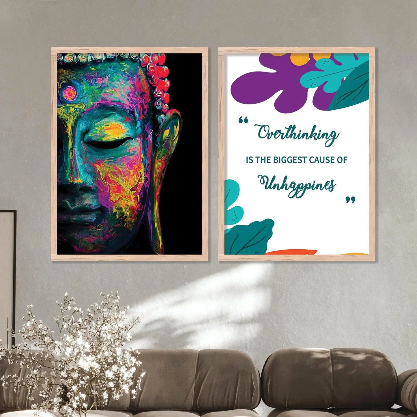 Buddha Wall Poster with Frame for Home Office and Living Room Wall Decor-Kotart