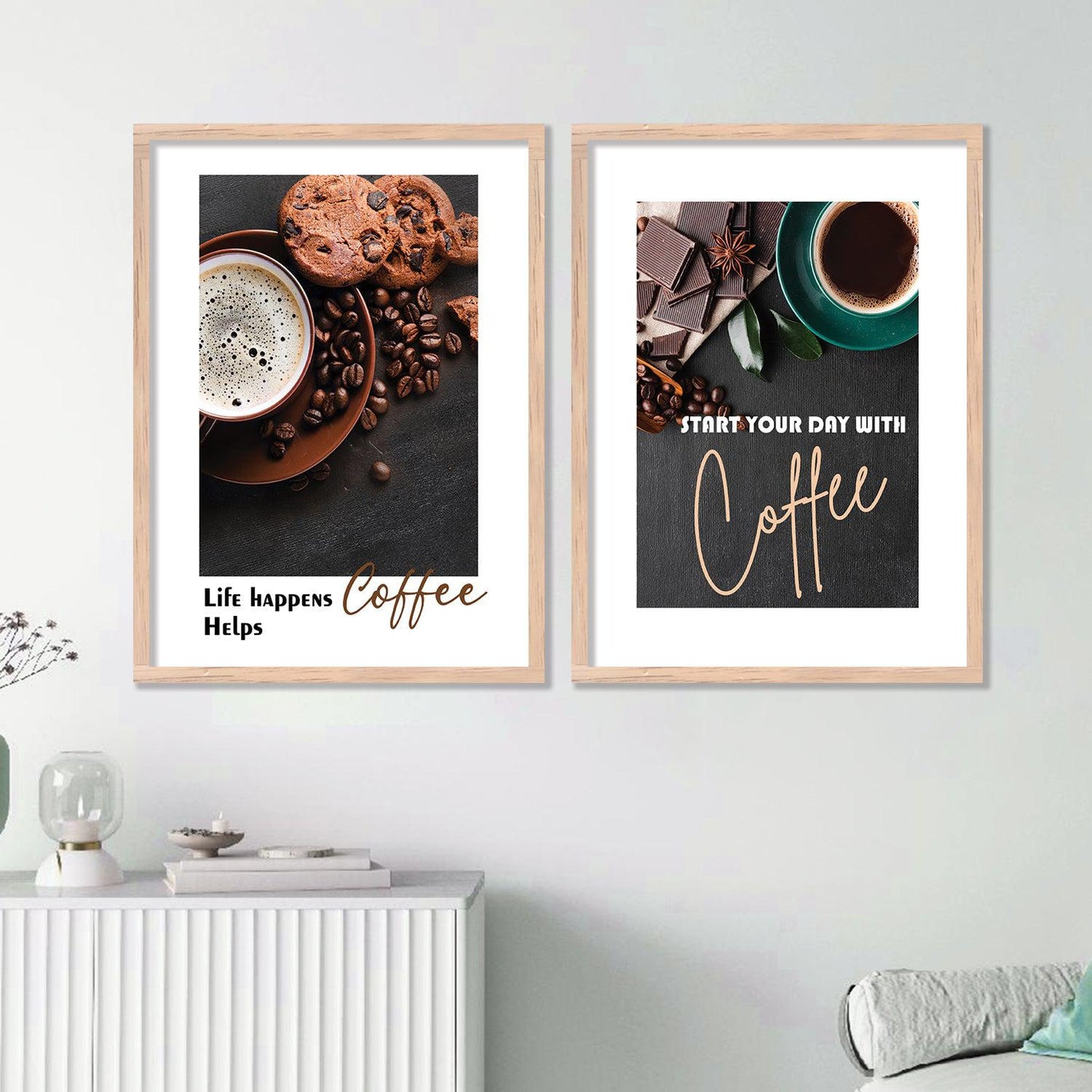 Coffee Posters with Frame for Cafe Restaurant Kitchen Wall Decor-Kotart