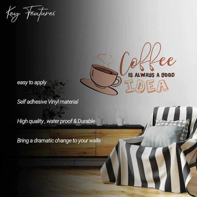 Coffee Quote Wall Stickers for Kitchen Wall Decor-Kotart