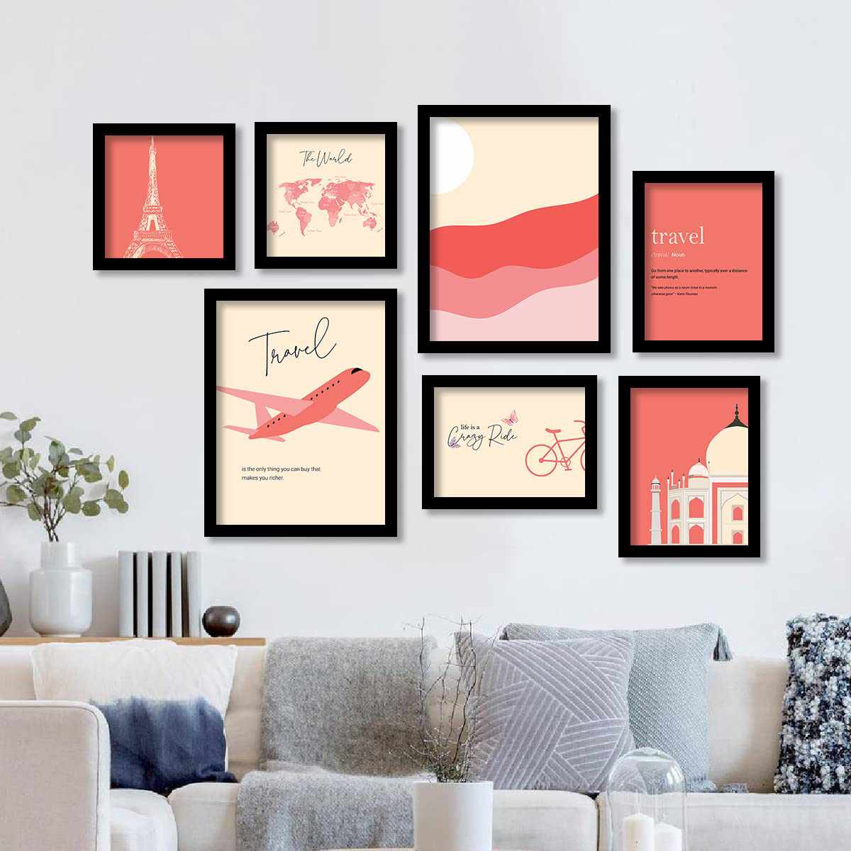 Contemporary Gallery Wall Art Set with Framed Prints-Kotart