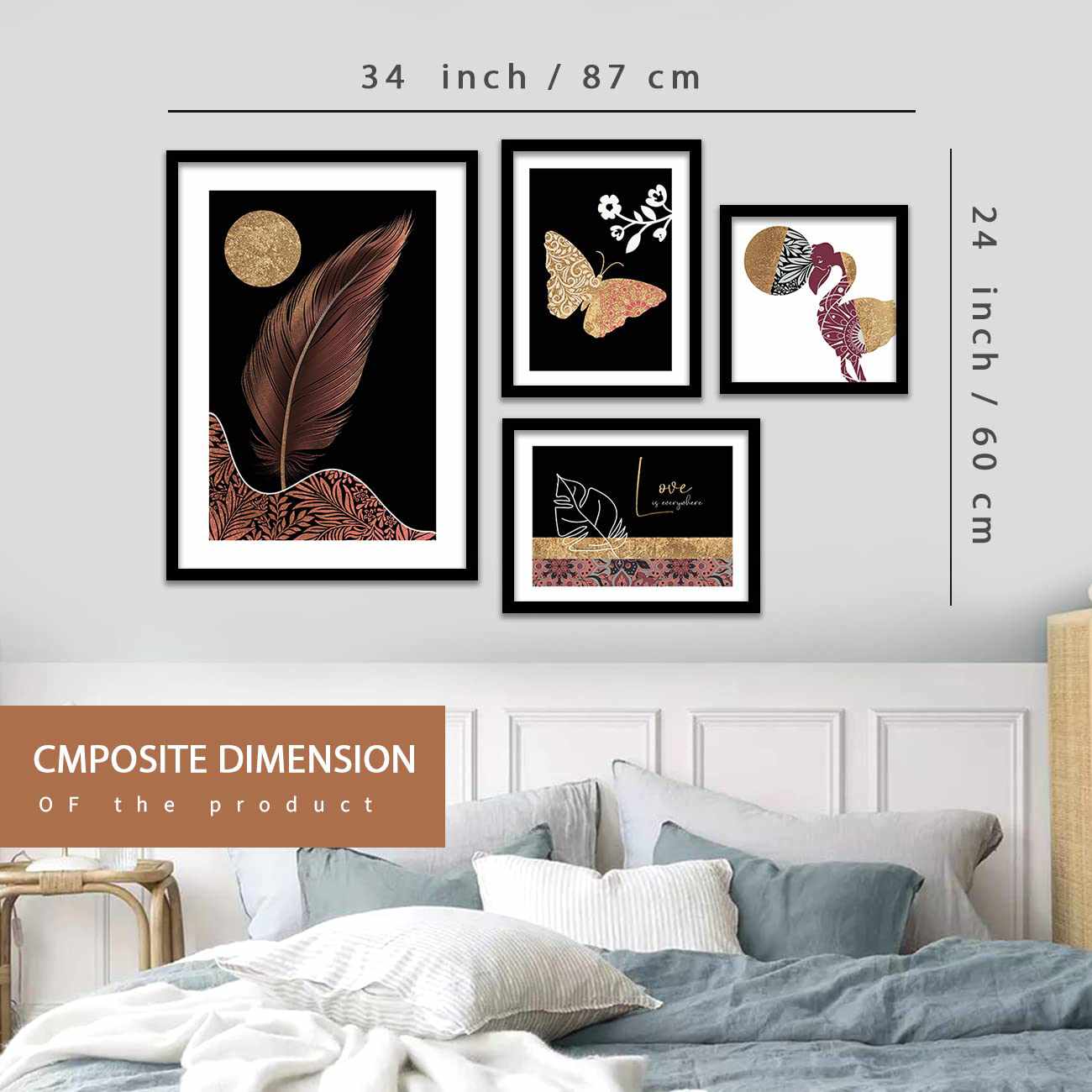 Contemporary Golden Theme Art Posters Frame for Home-Kotart