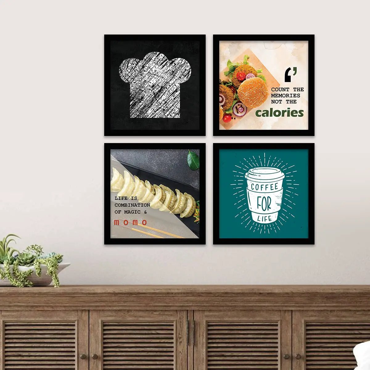 Cooking Quotes Wall Posters with Frame for Restaurant Kitchen Cafe Wall Decor-Kotart