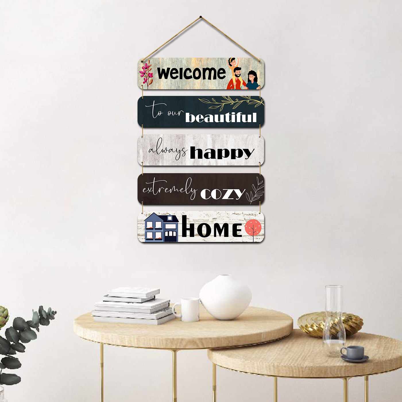 Cute Family Love Quotes MDF Wall Hangings for Living Room Bedroom Entryway & Kids Room Wall Decor-Kotart