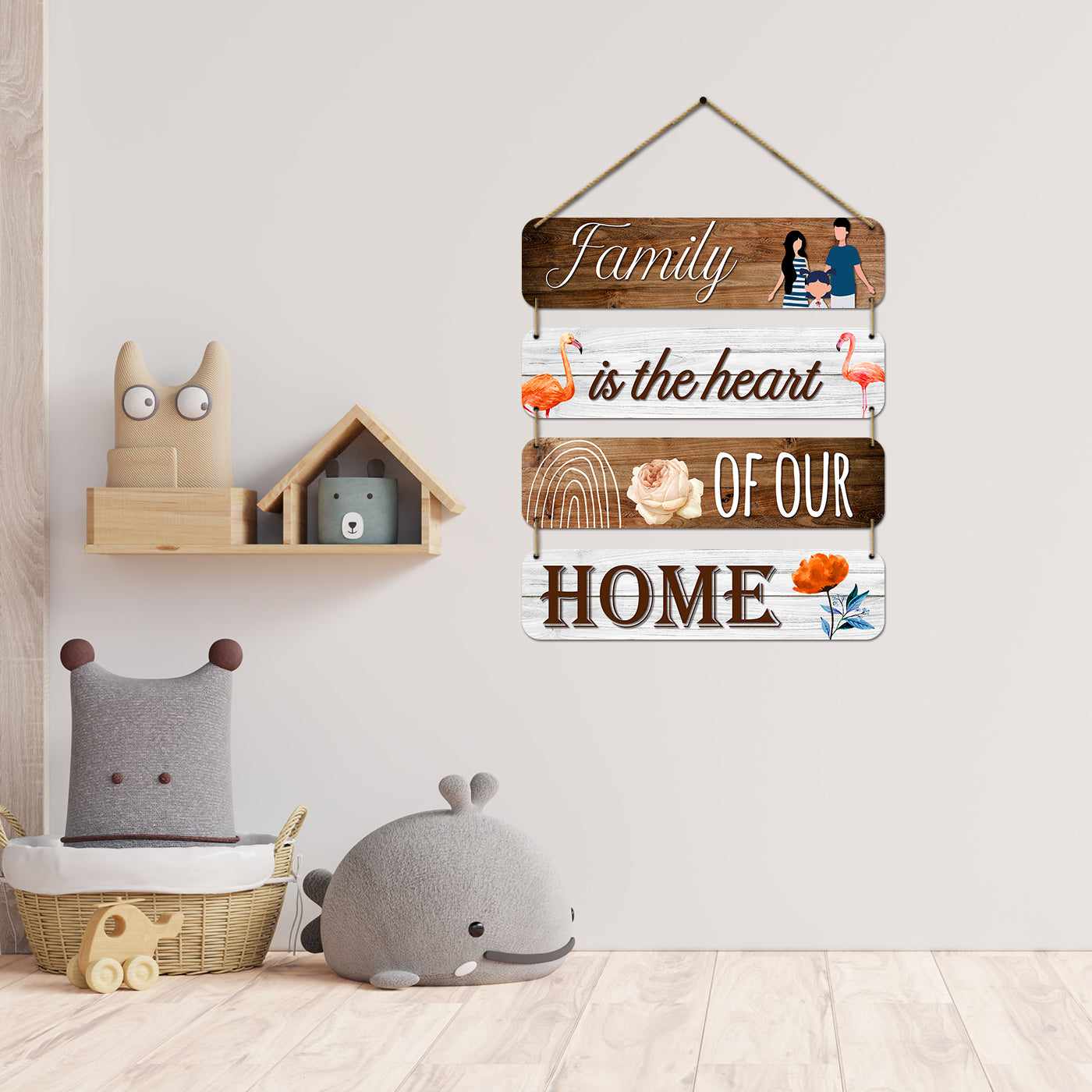 Cute Family Quotes MDF Wall Hangings for Living Room Bedroom Kids Room Entryway Wall Decor-Kotart
