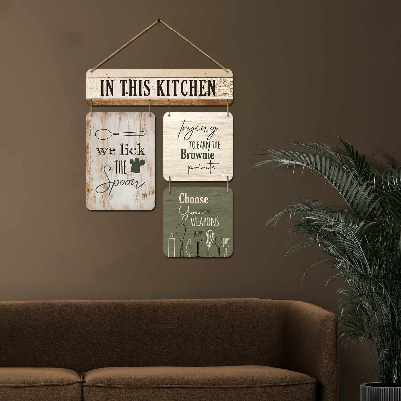 Cute Kitchen Quotes MDF Wood Wall Hanging for Kitchen and Restaurant Wall Decor-Kotart