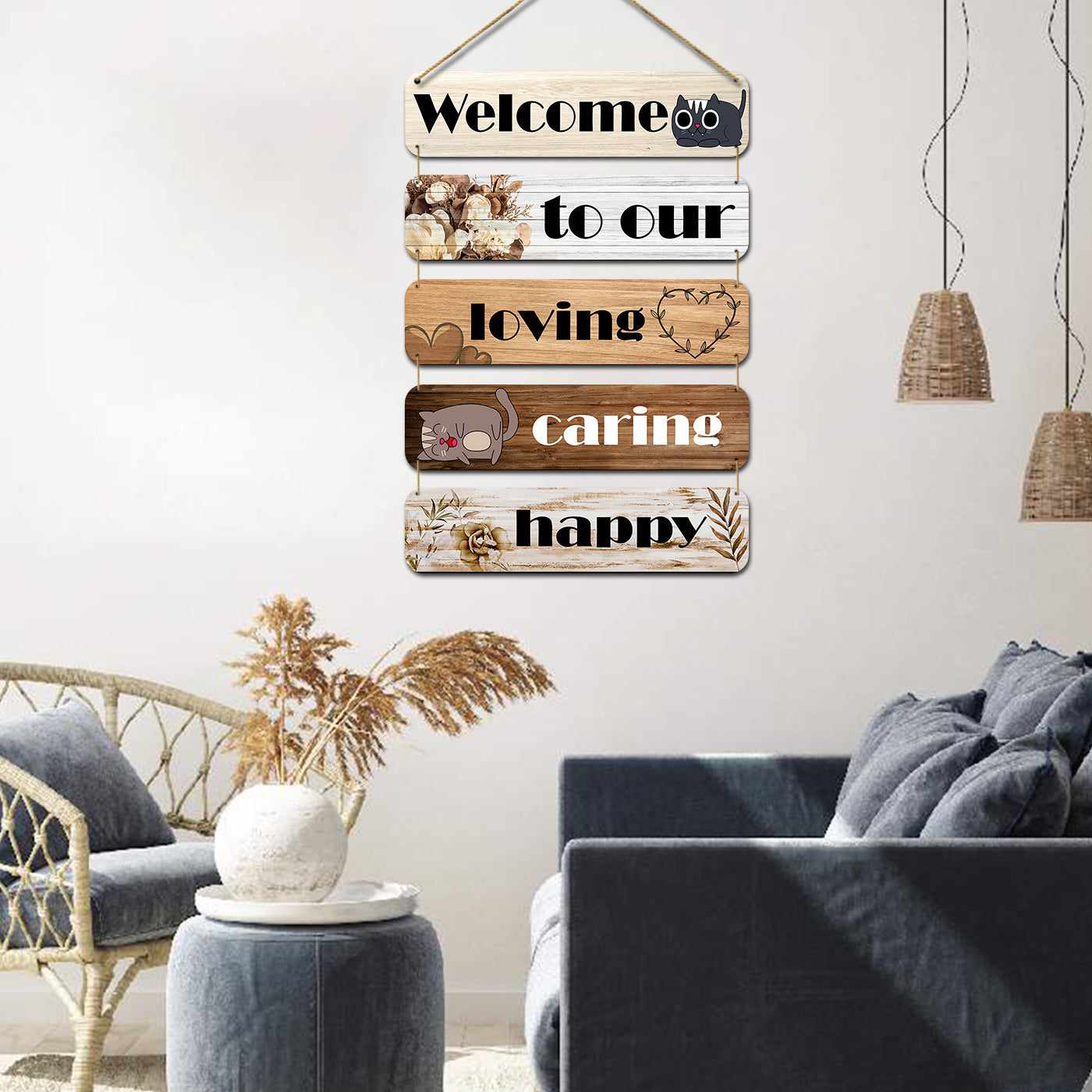 Cute MDF Wood Wall Hanging for Entryway Living Room Kids Room Bedroom Wall Decor-Kotart