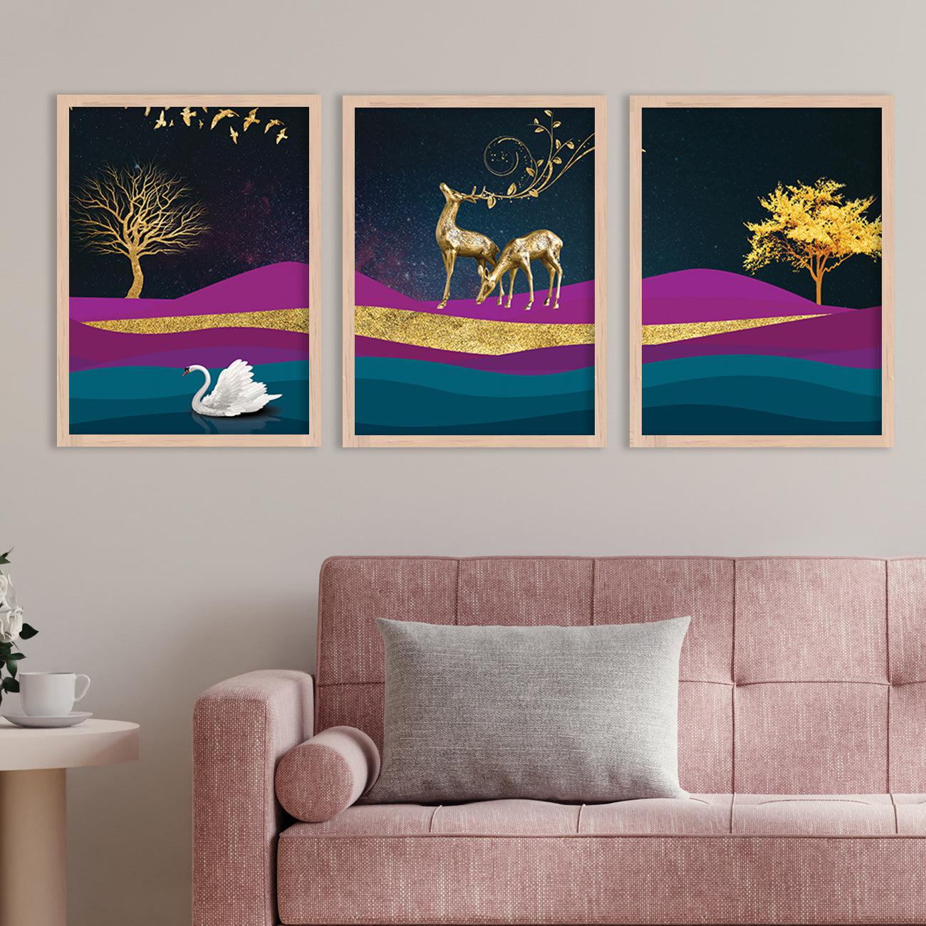Deer in Forest Modern Art Collection - Timeless Pieces for Your Home or Office-Kotart