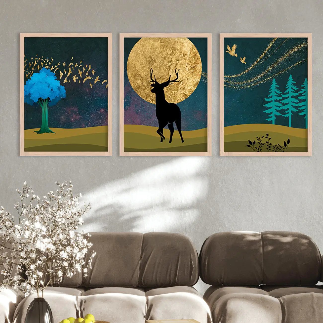 Deer in Forest Modern Art Collection - Timeless Pieces for Your Home or Office-Kotart