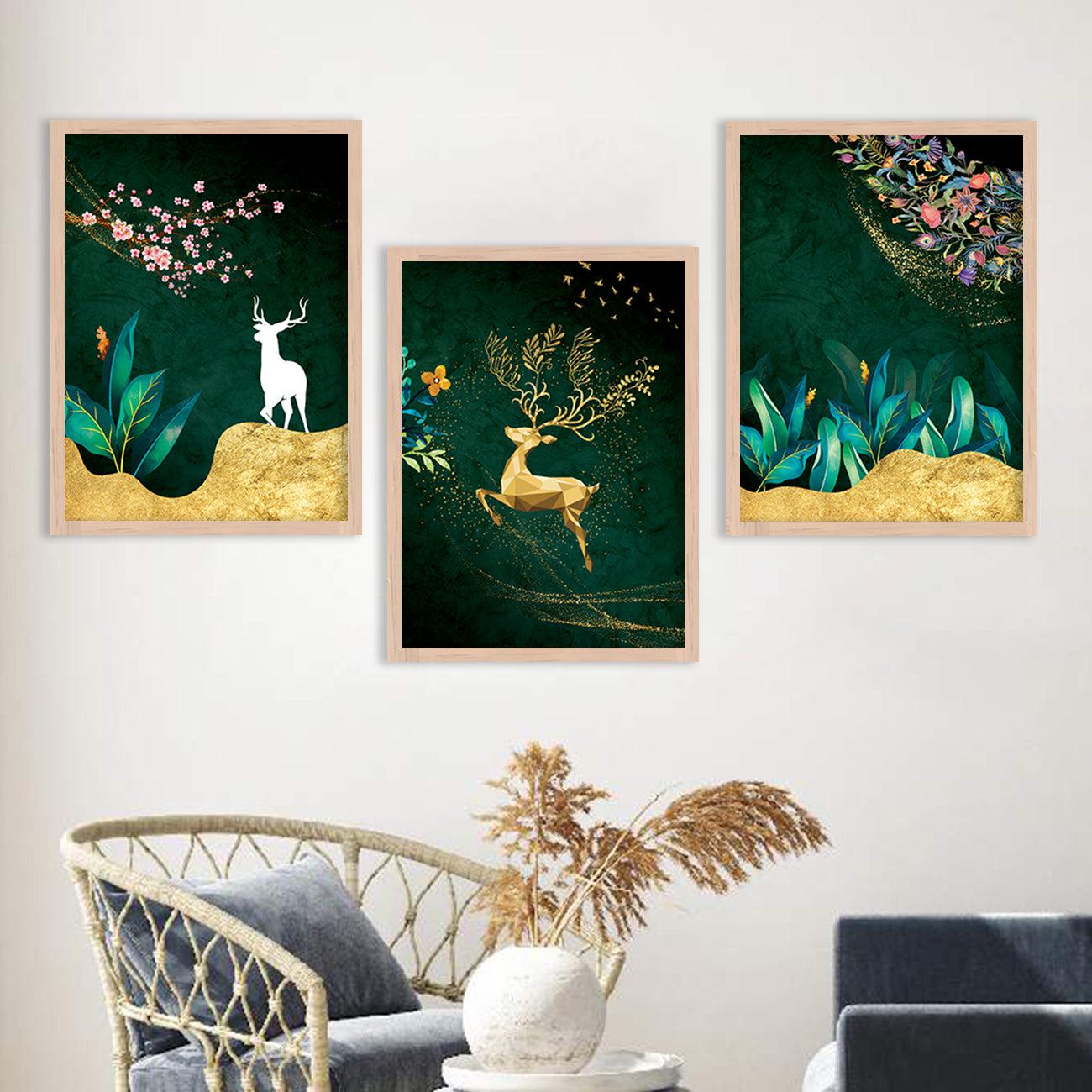 Elegant Golden Combos - Contemporary Wall Art for Your Space-Kotart