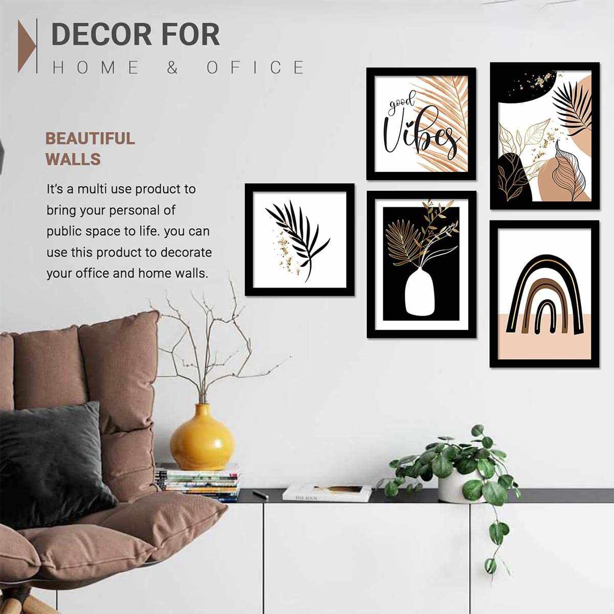 Elegant Nature Theme Art Prints with Frame for Wall Decor : Framed Minimal Art-Kotart