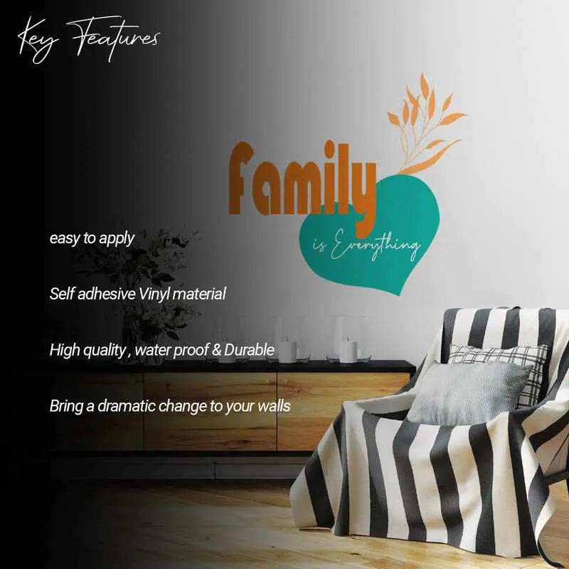 Family Quote and Leaf Printed Wall Decals / Stickers by Kotart store