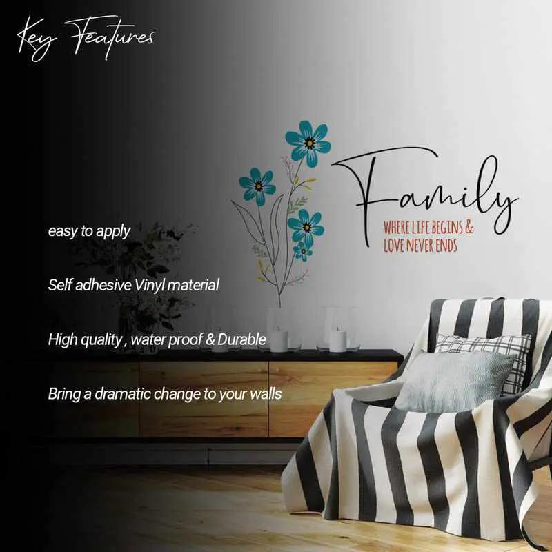 Family Quotes Vibrant Printed Vinyl Wall Stickers / Decals-Kotart