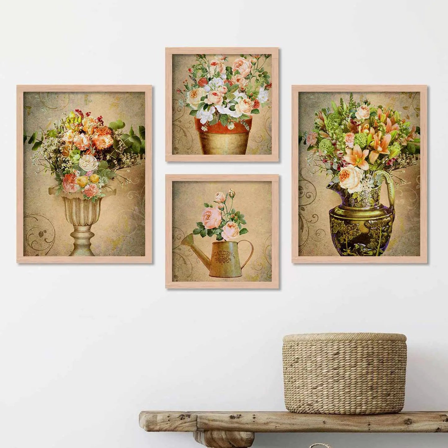 Floral Fascination III - Floral Theme Art Prints with Frame-Kotart