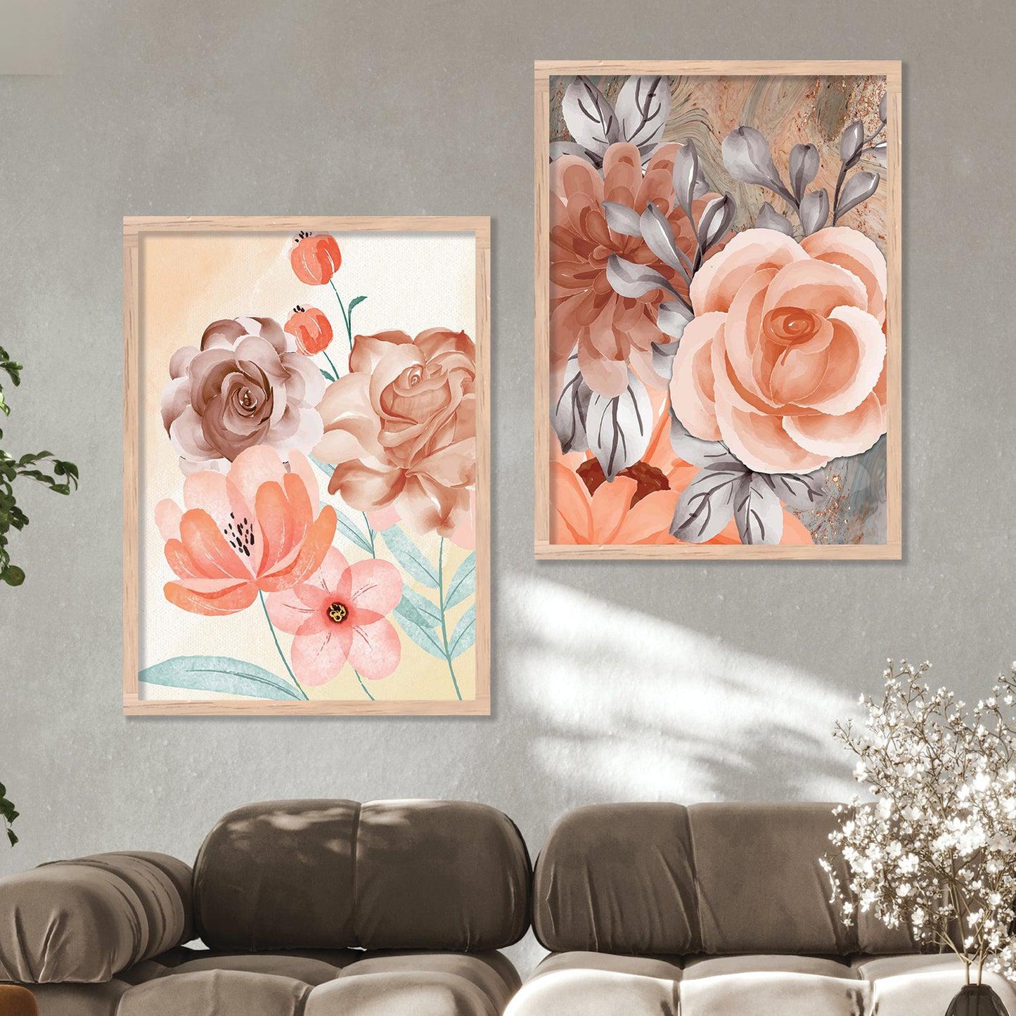 Floral Theme Modern Art Framed Wall Posters / Paintings for Home Decor-Kotart