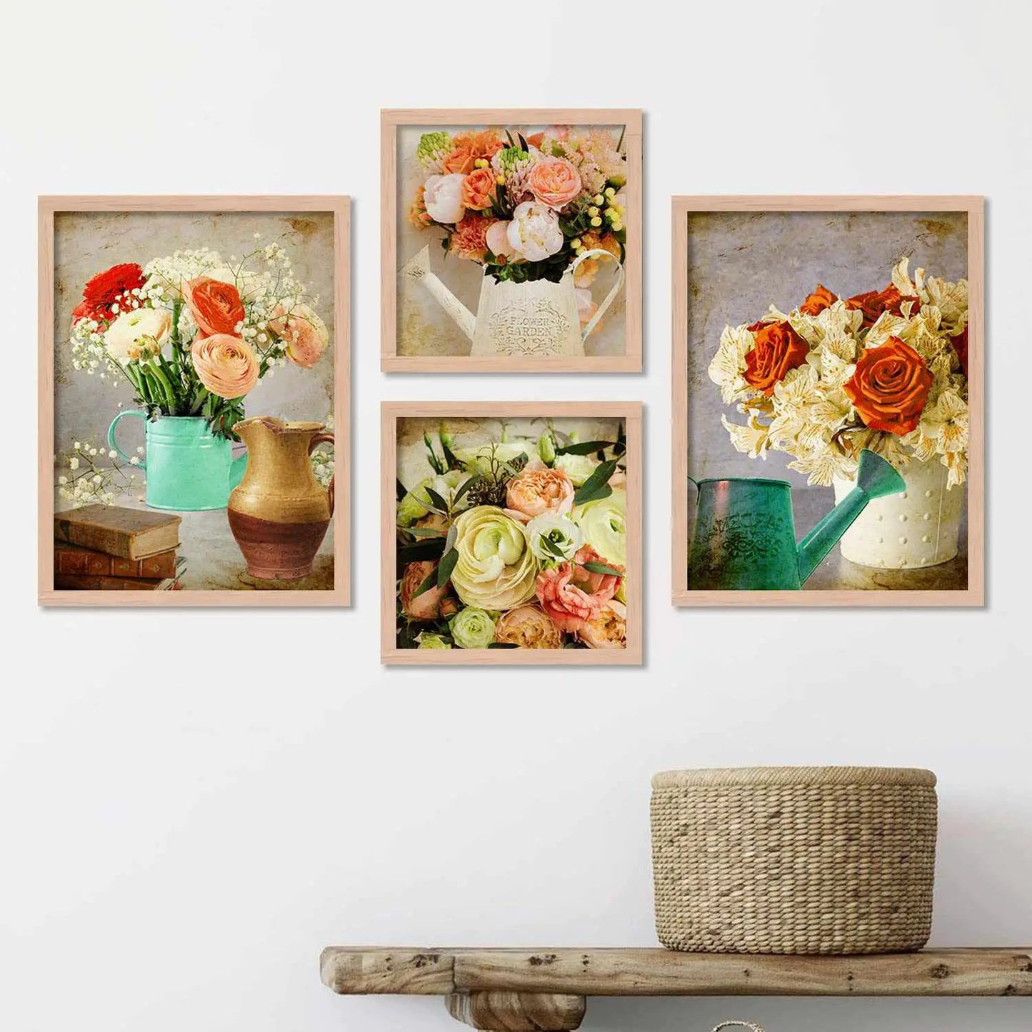 Flowery Fun - Floral Theme Abstract Art Prints for Living Room Decor-Kotart