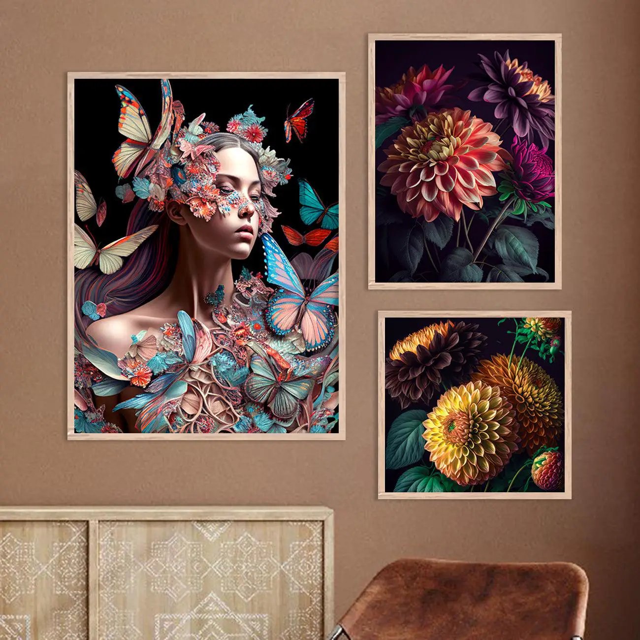 Framed Floral Inspired Modern Abstracts for Gallery Wall Decor-Kotart