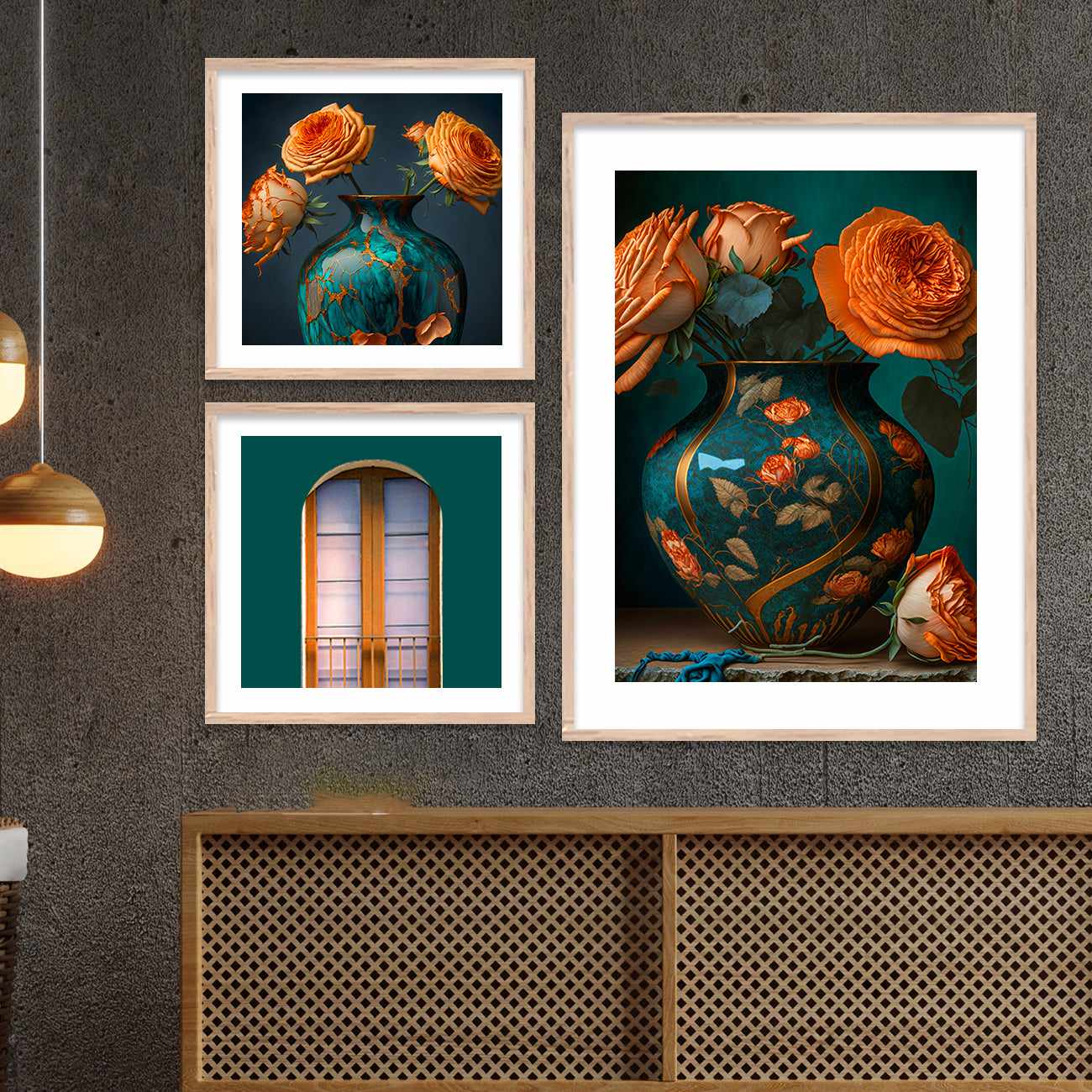 Framed Floral Inspired Modern Abstracts for Gallery Wall Decor - Wall Paintings with Frame-Kotart