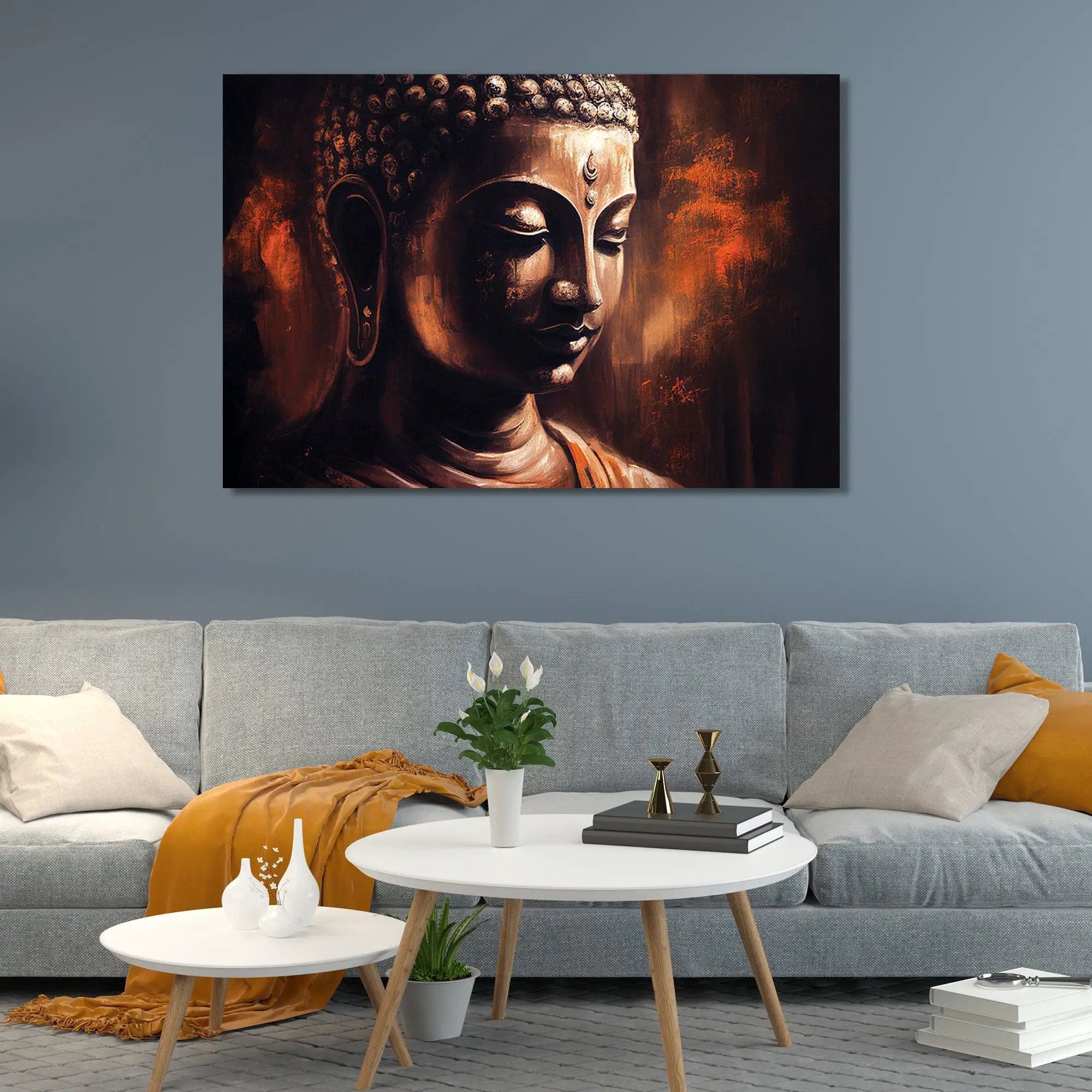 Golden Buddha Canvas Prints - Modern Canvas Art Print for Wall Decor ...