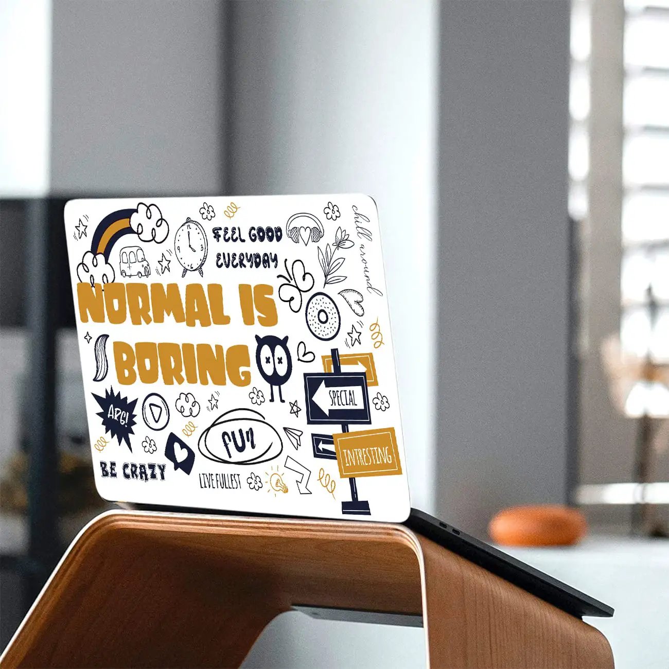 KOTART Doodle Style Laptop Skin for Acer Dell HP LG Apple Lenovo and All Laptops - Upto 16 inches - HD Printed Laptop Skins (Style02 , 16 x 11 x 0.2 inches )-Kotart
