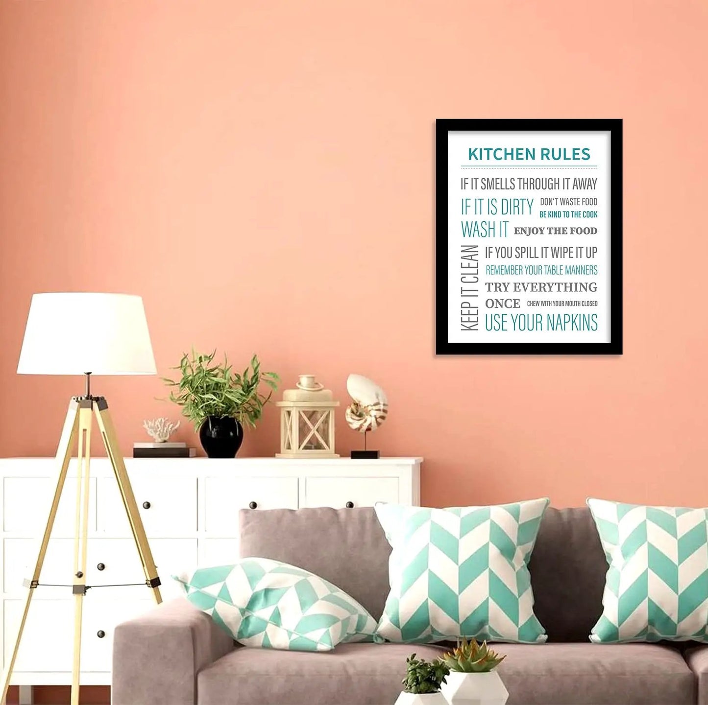 Kitchen Rules Wall Poster for Kitchen Restaurant Decor-Kotart