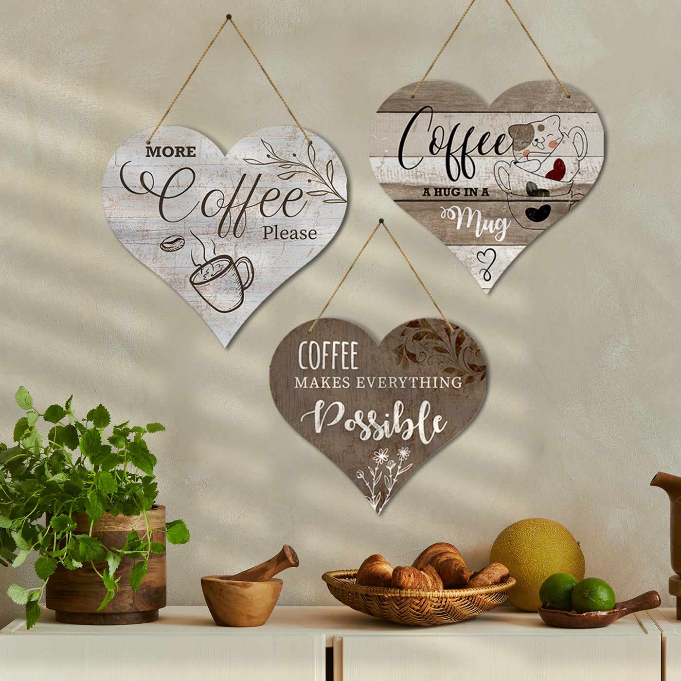 Kitchen Sign MDF Wood Wall Hanging for Coffee Lovers Kitchen Cafe and Restaurant Wall Decor-Kotart