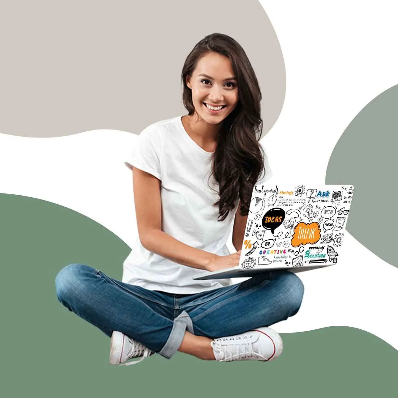 Kotart Graphic Printed Laptop Skins for LG HP Acer Asus Dell Apple Laptop ( Upto 15.6 inch ) - Motivational Quotes Doodle Art Printed Laptop Decals for All Laptops-Kotart