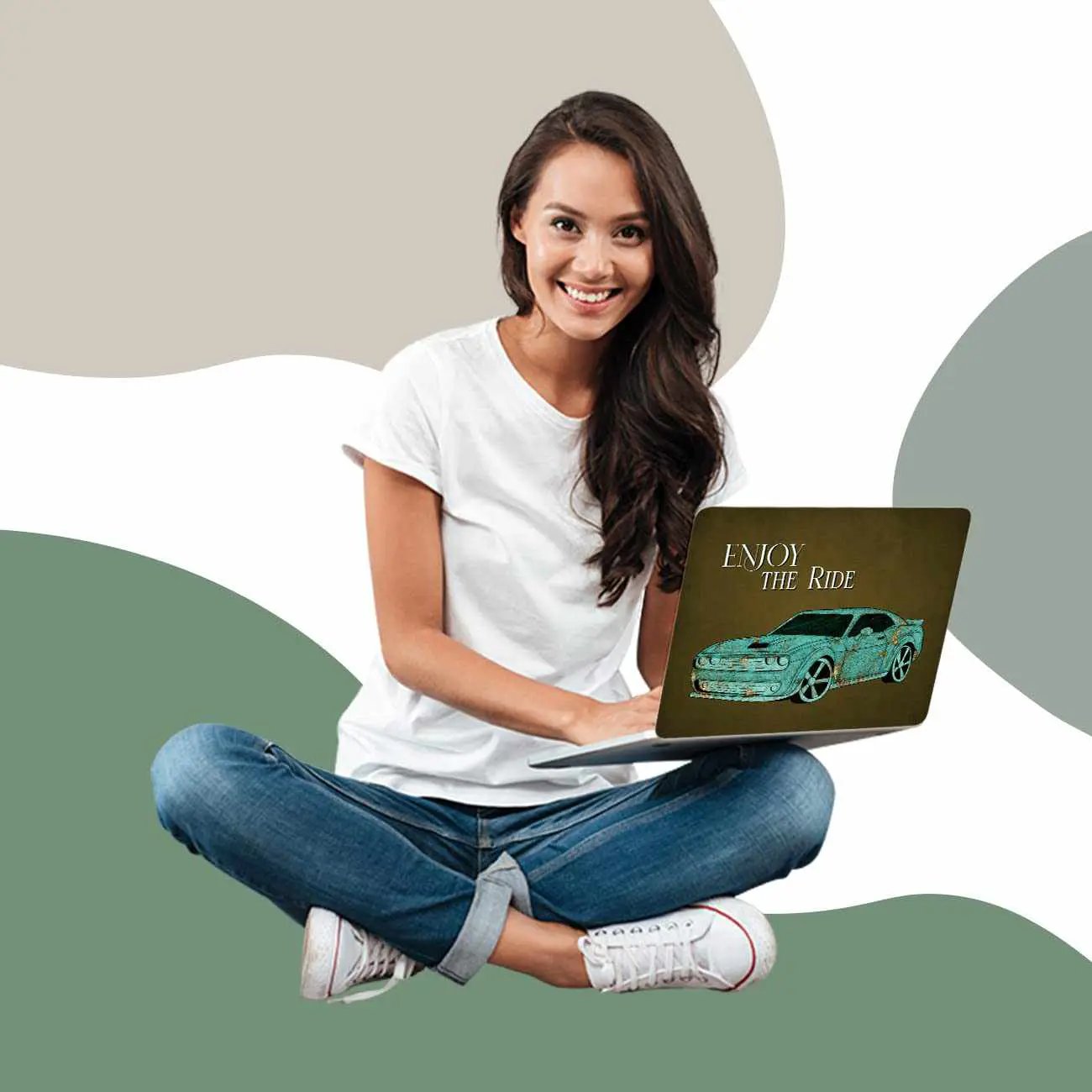 Kotart HD Vinyl Printed Laptop Decals / Skins for All Laptops Upto 15.6 inch - Graphic Printed Self Adhesive Laptop Skins / Sticker for HP Apple Acer Asus Dell LG Lenovo and All Laptops-Kotart