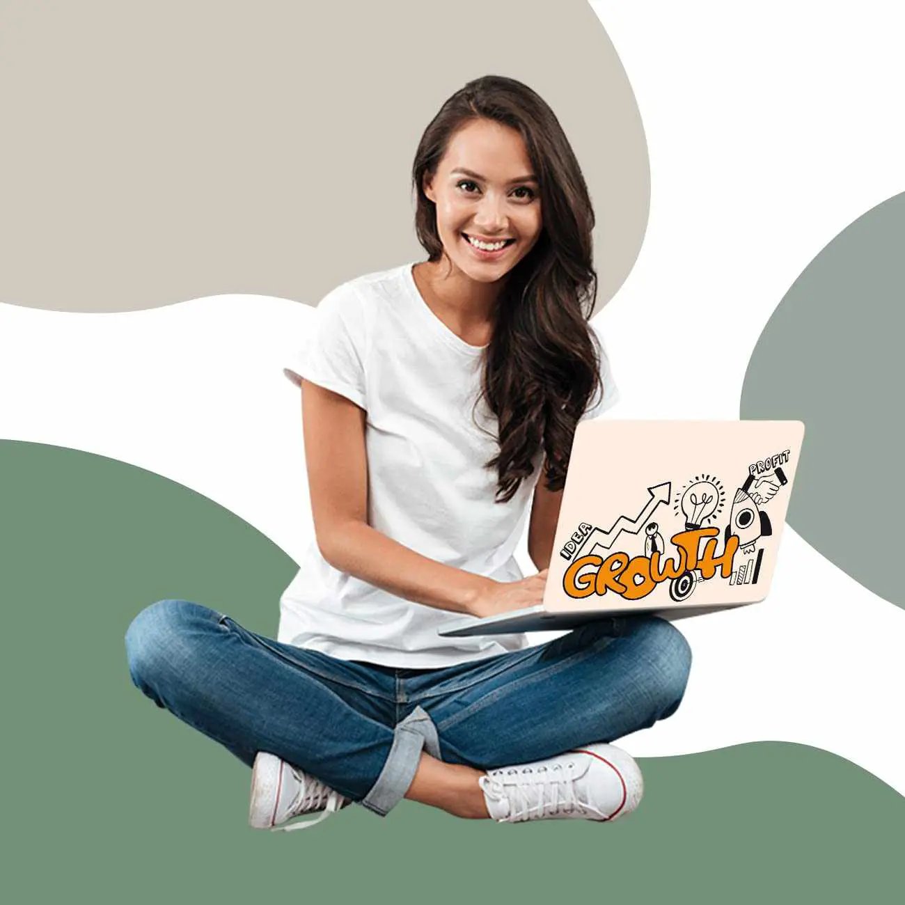 Kotart Laptop Skins for LG HP Acer Asus Dell Apple and All Laptop Upto 15.6 inch - Motivational Quote Doodle Art Graphic Printed Self Adhesive Vinyl Laptop Decals for All Laptops-Kotart